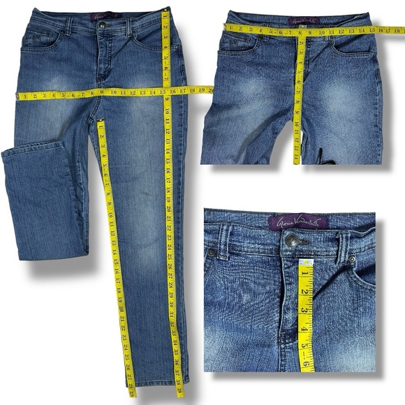 Gloria Vanderbilt Amanda Jean Mid Rise Straight Leg Med Wsh Inseam 28 Short Sz 6 - Picture 4 of 16
